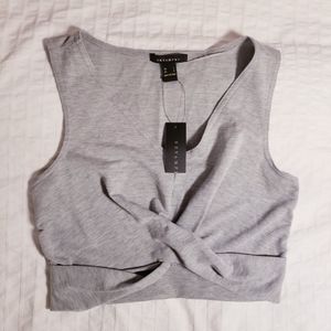 NWT | Revamped | Grey Crop Top Shirt